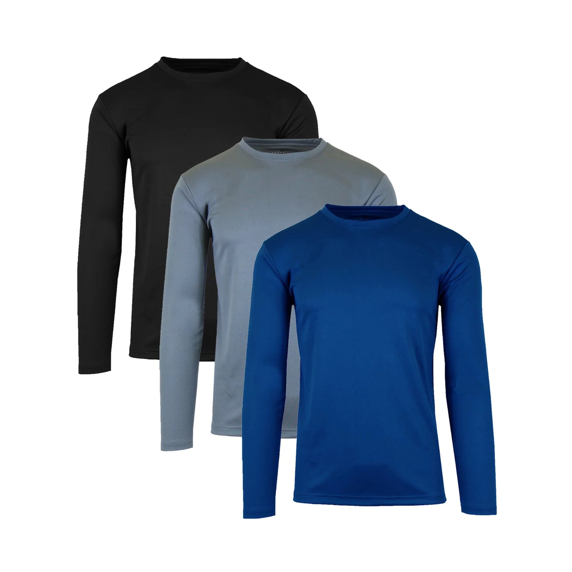 Men's Moisture Wicking Long Sleeve Performance Crew Neck Tagless Tee (Sizes, S-2XL)