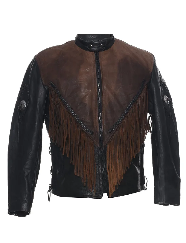 Price Meltdown Biker Style Leather Jacket - M