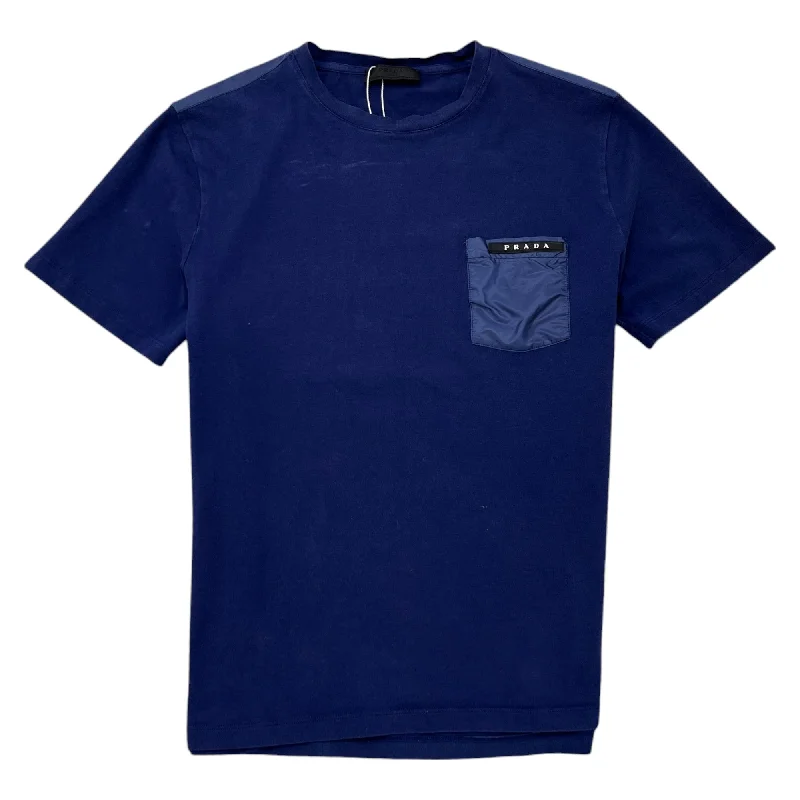 Men's Nylon Pocket T-Shirt Blue Size M