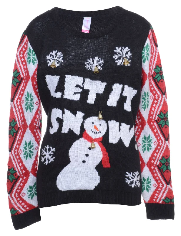 Savings Spectacular Beyond Retro Reworked Christmas Jumper With Bells - XL