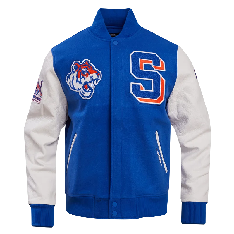 Mega Sale SAVANNAH STATE UNIVERSITY CLASSIC WOOL VARSITY JACKET (ROYAL BLUE/WHITE)