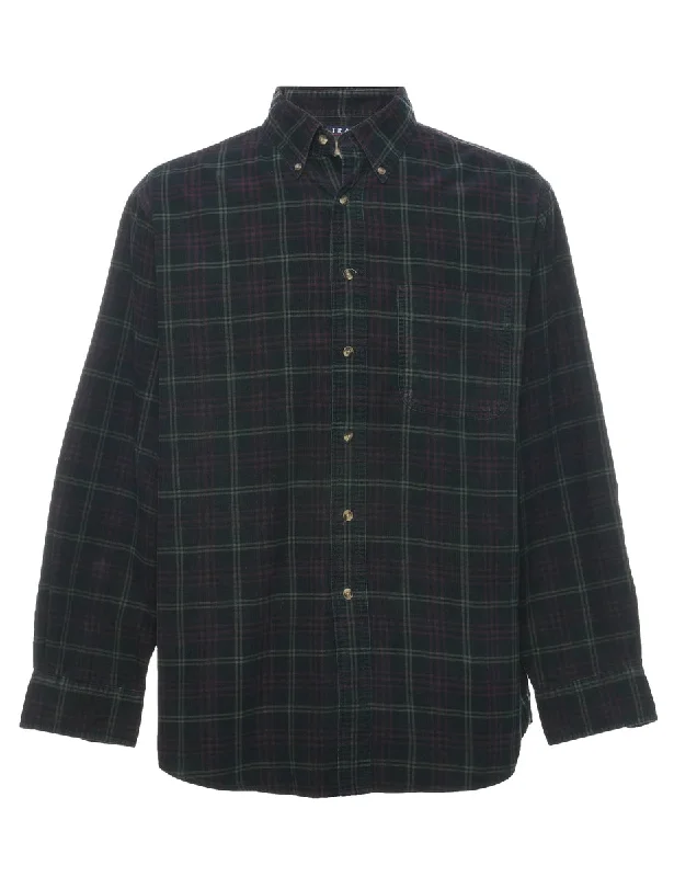 Quick Sale Black Corduroy Checked Shirt - M