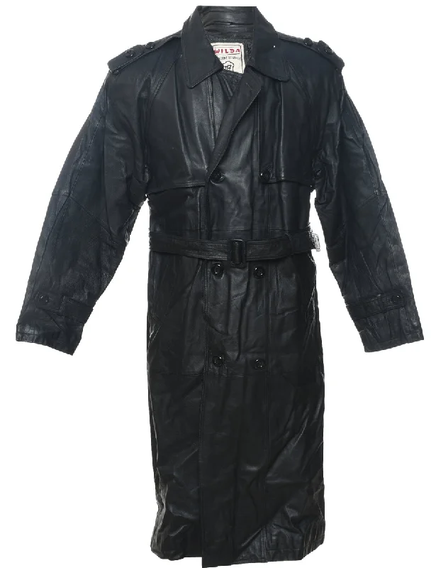 Big Deal Black 1980s Leather Jacket - XL