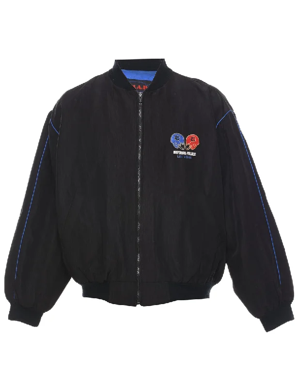 Super Deal Black Bomber Jacket - L
