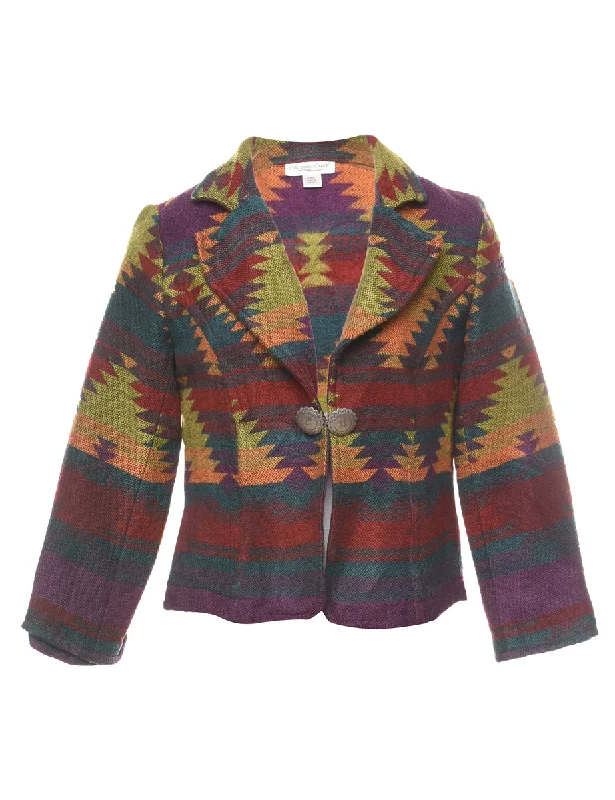 Overstock Clearance Aztec Design Multi-Colour Tapestry Jacket - S