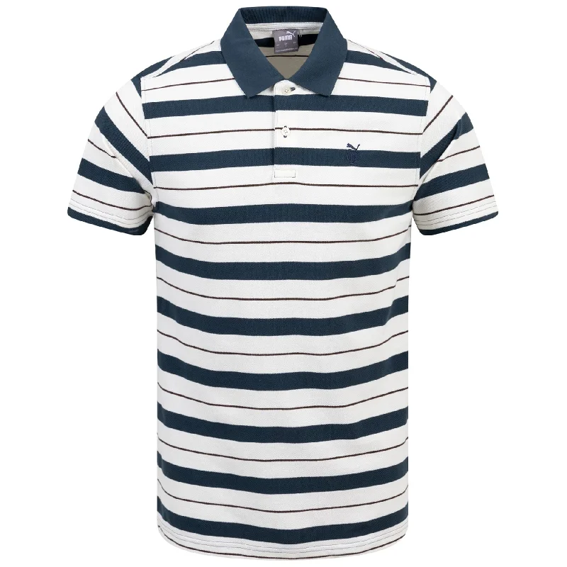 x QGC Sunday Stripe Polo White/Navy - SS24