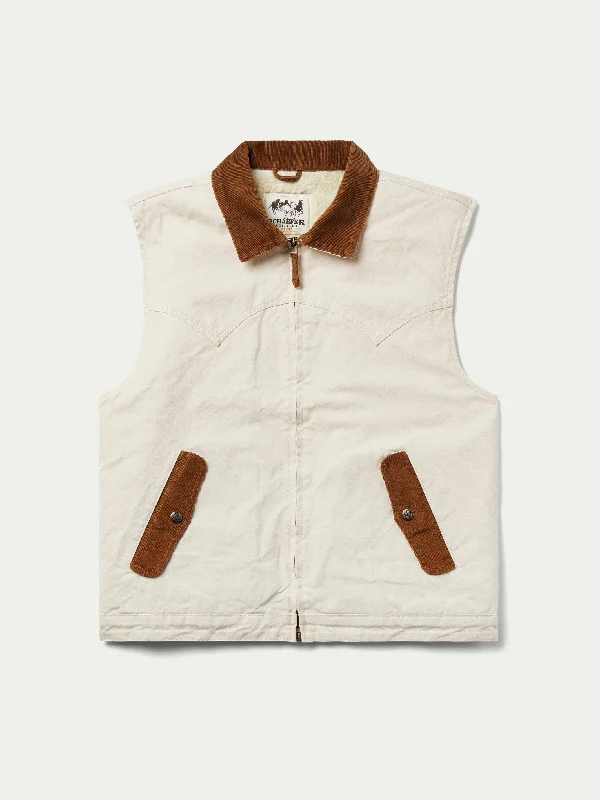 Zip Canvas Vest with Sherpa Lining