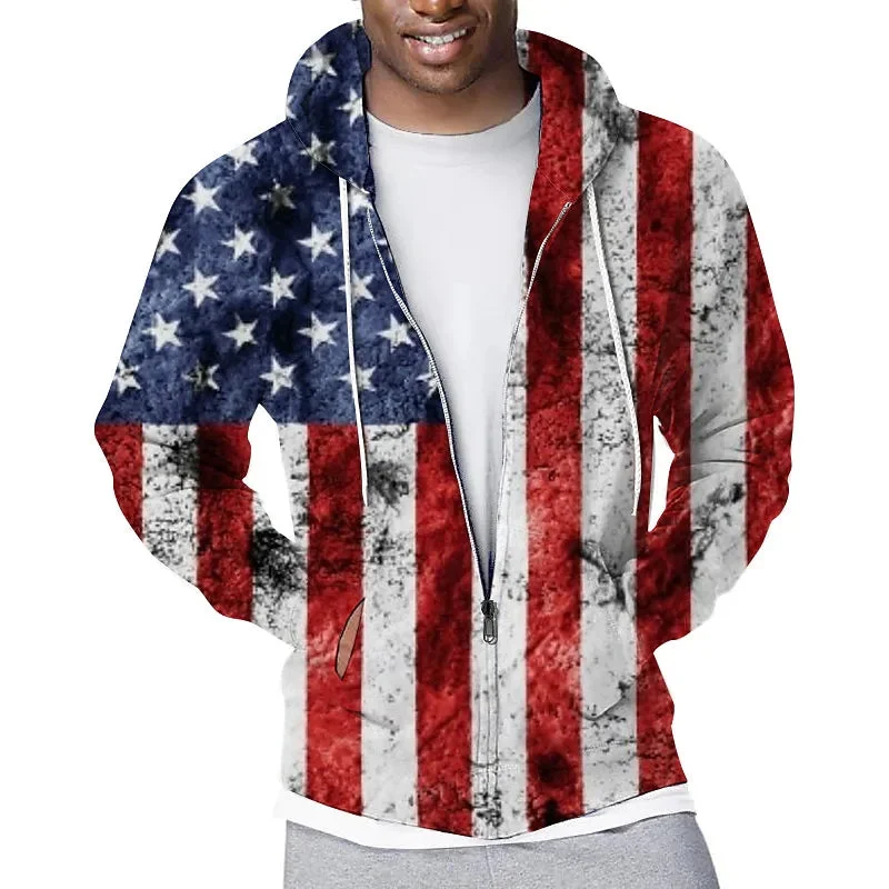 Great Bargain 3D PRINT HOODIES WITH FLAG PRINT