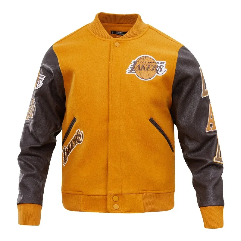 NBA LOS ANGELES LAKERS CLASSIC WOOL MEN'S VARSITY JACKET (BROWN)