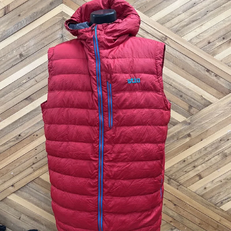 Online Exclusive Stio - Men's Hooded Down Vest - MSRP $300: Red/Blue-men-2XL