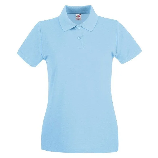 Special Savings Fruit Of The Loom Women's Premium Polo - Sky Blue
