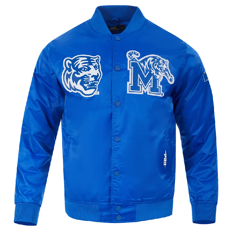 Clearance Sale UNIVERSITY OF MEMPHIS CLASSIC SATIN JACKET (ROYAL BLUE)