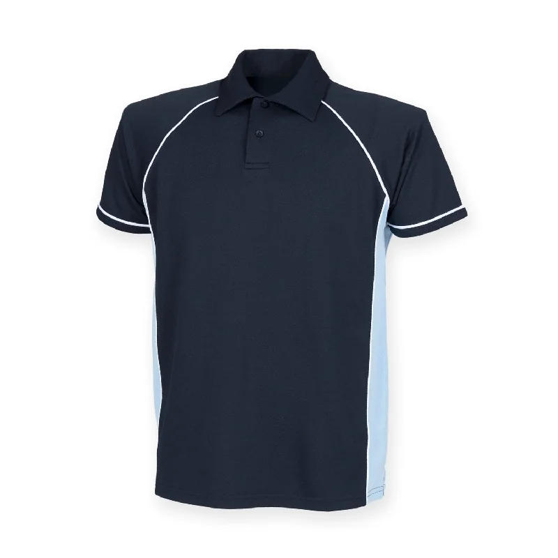 Top Pick Finden & Hales Piped Performance Polo - Navy/Sky/White