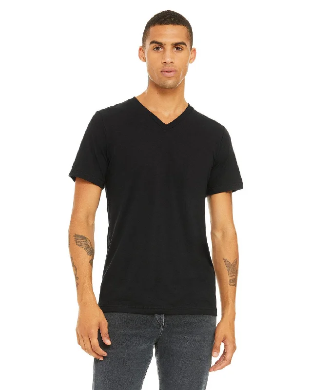 Weekend Discounts to Enjoy Bella+Canvas Unisex Triblend Short Sleeve V-Neck T-Shirt | Sld Blk Trblnd