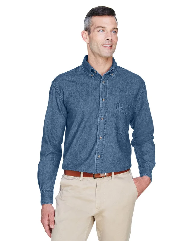 Harriton Long Sleeve Denim Shirt | Light Denim