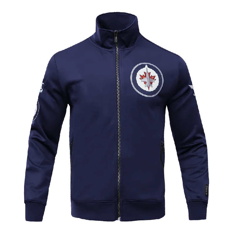 NHL WINNIPEG JETS CLASSIC CHENILLE MEN'S TRACK JACKET (MIDNIGHT NAVY)