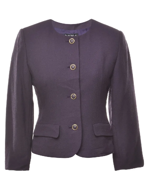 Button Front Purple Jacket - M