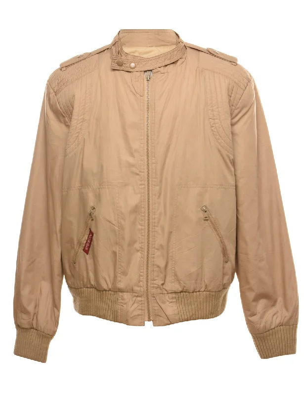 Special Offer Beige Zip-Front Harrington Jacket - XL