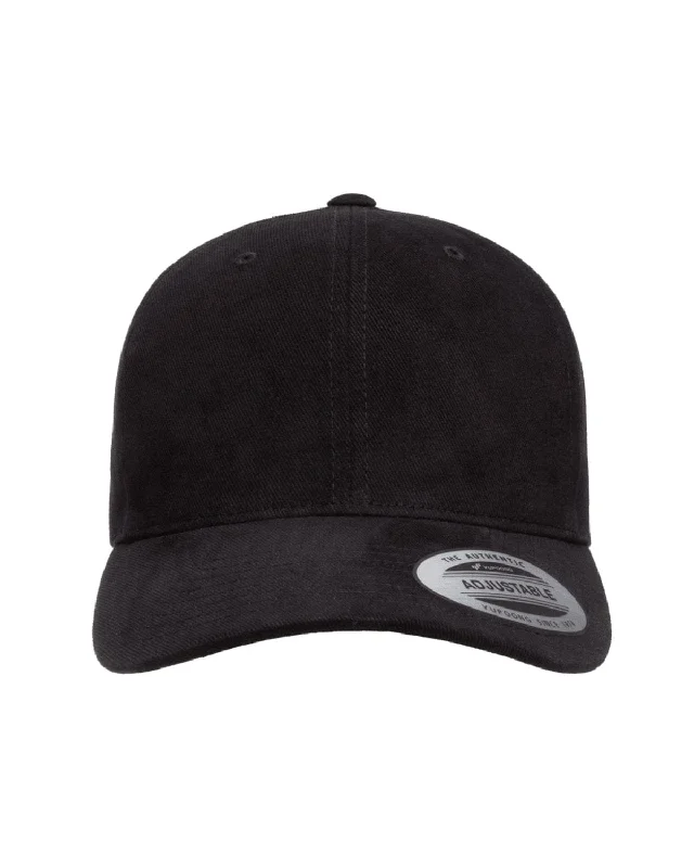 Yupoong Brushed Cotton Twill Mid-Profile Cap | Black