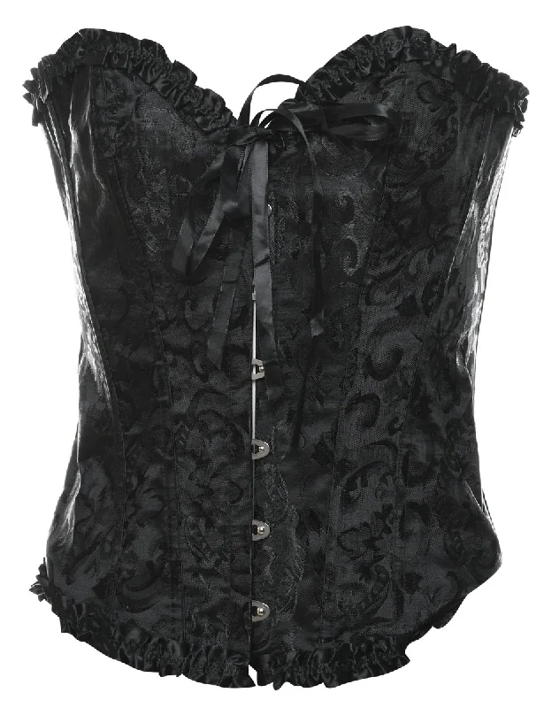 Super Deal Black Exotic Corset - S