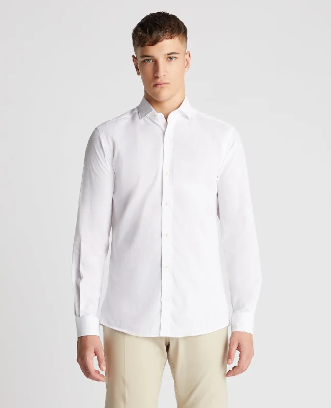 Tapered Fit Cotton Linen Mix Shirt