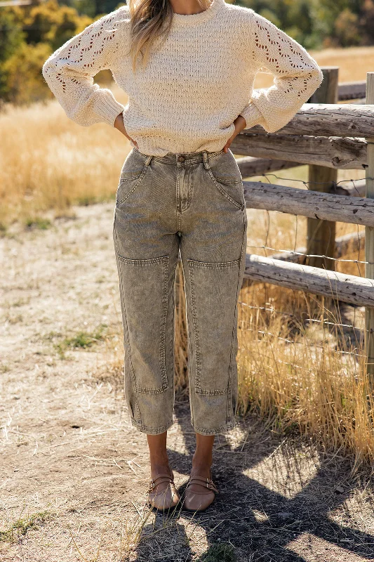 Online Exclusive Dillon Mineral Washed Mid Rise Barrel Jeans