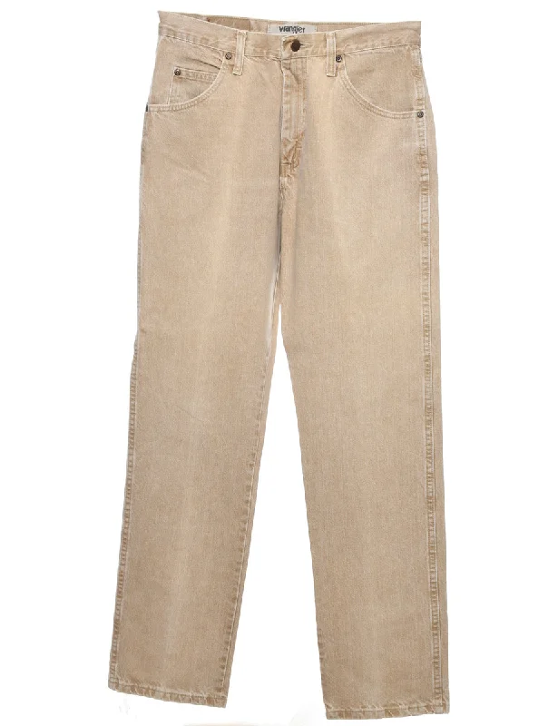Limited Stock Beige Wrangler Straight-Fit Jeans - W30 L33
