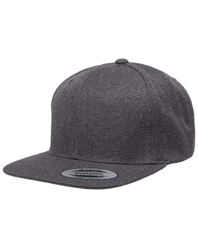 Yupoong 6-Panel Structured Flat Visor Cap | Dark Heather