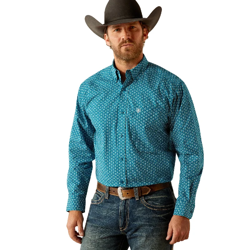 Special Price ARIAT PETEY DARK TEAL LONG SLEEVE SHIRT