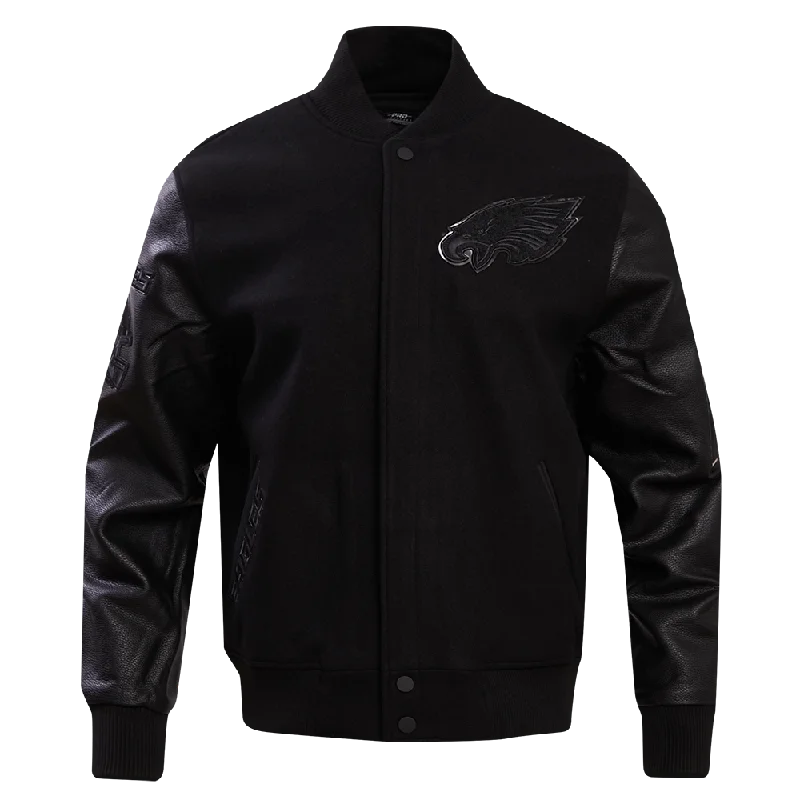 Today Only NFL PHILADELPHIA EAGLES TRIPLE BLACK MEN'S WOOL VARSITY JACKET (TRIPLE BLACK) Today Only NFL PHILADELPHIA EAGLES TRIPLE BLACK MEN'S WOOL VARSITY JACKET (TRIPLE BLACK)