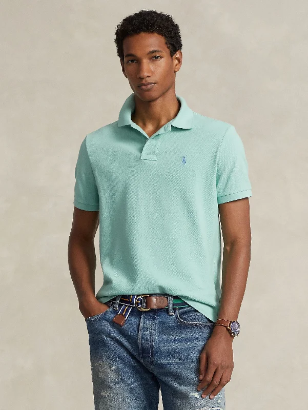 Polo in Mesh Slim Fit Acqua