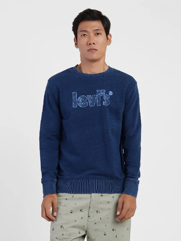 Shop and Save Men's Brand Logo Crew Neck Sweatshirt