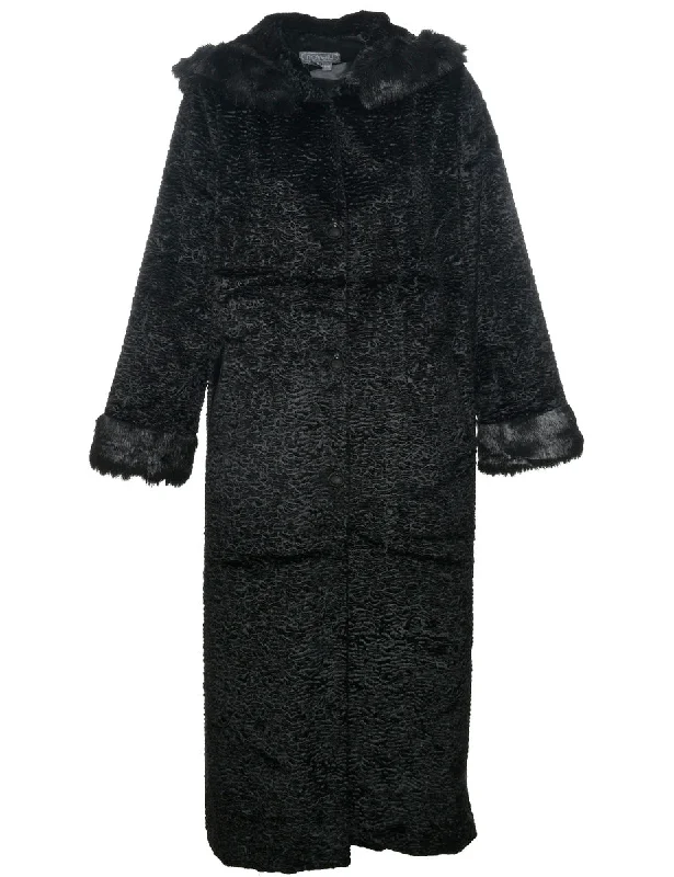 Time-Limited Offer Black Faux Fur Coat - L