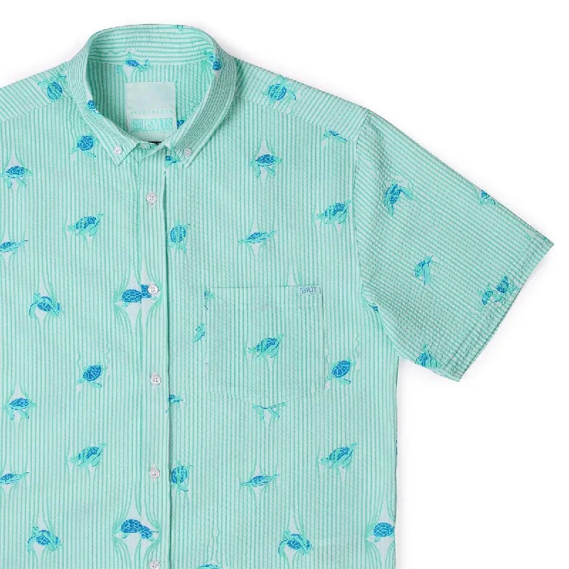 Savings Event Sea Turtles – Stretch Seersucker Short Sleeve Shirt