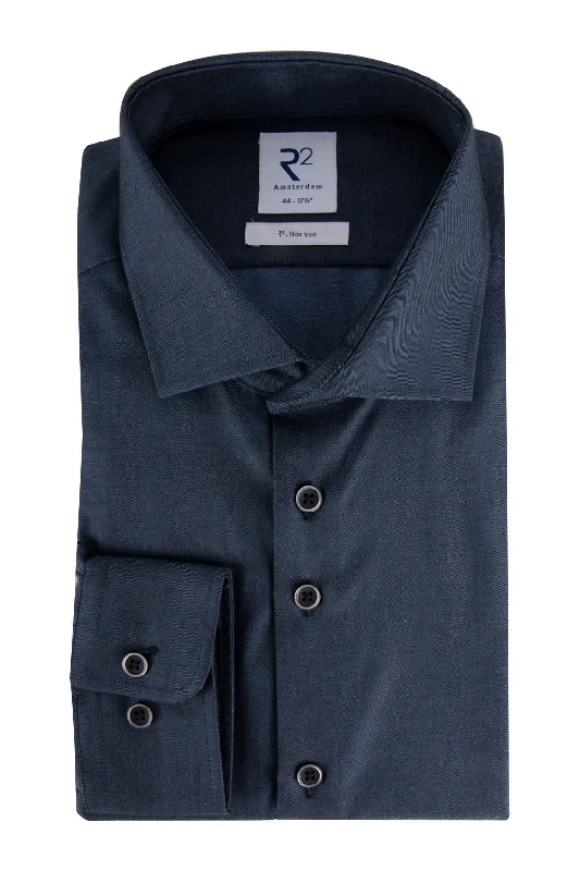Extra Discount R2 Amsterdam Non-Iron Shirt Navy