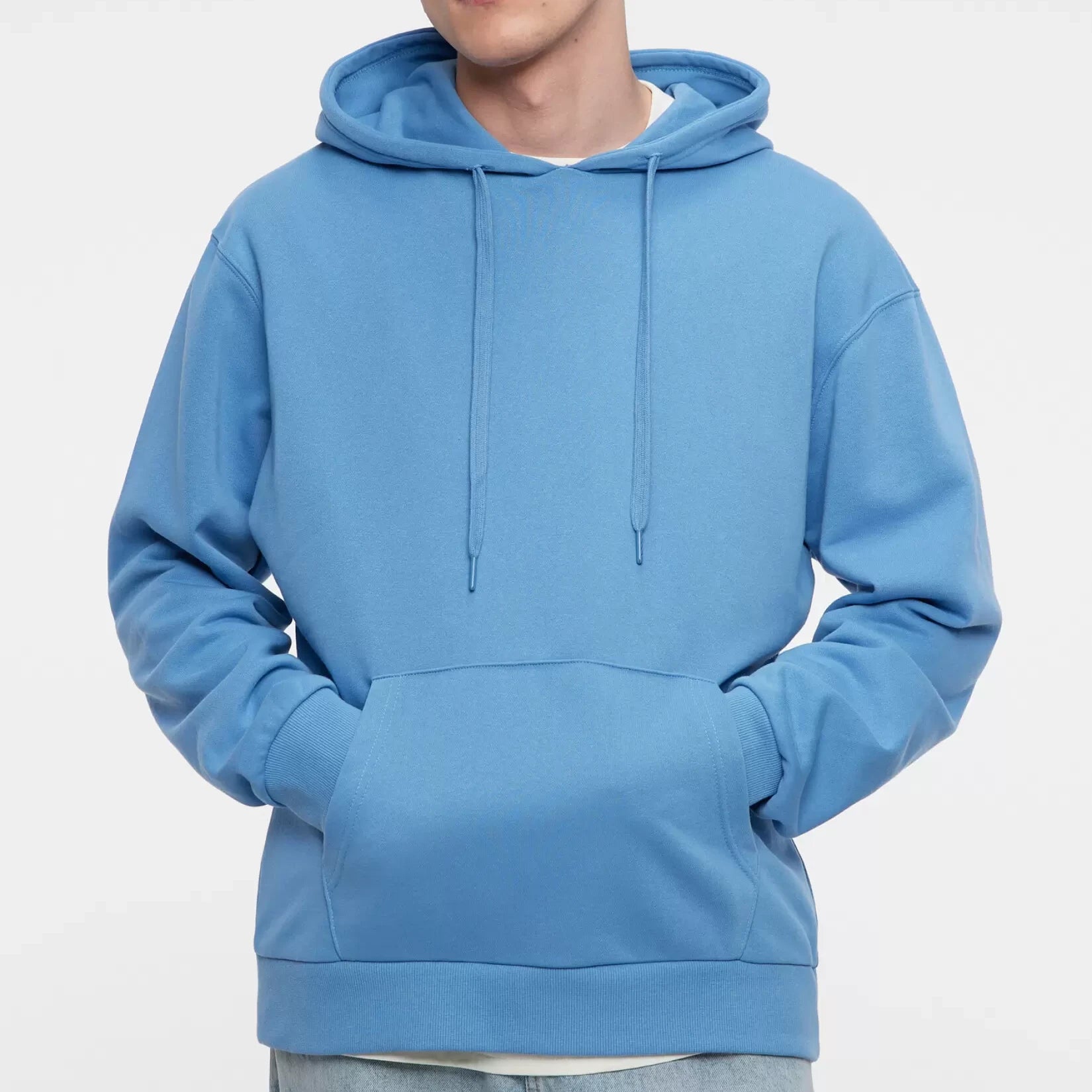Final Markdown MEN ROUND NECK KANGAROO POCKET DRAWSTRING OVERHEAD HOODIE