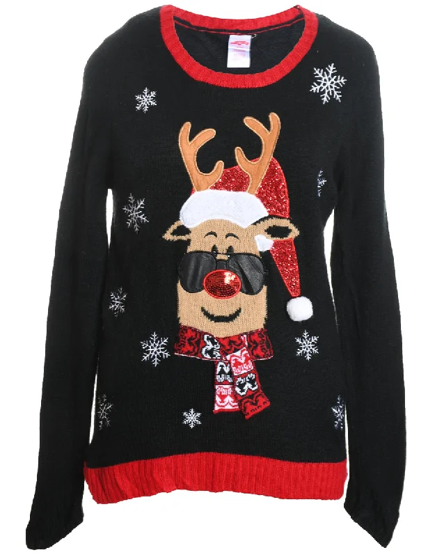 Weekend Deals That Amaze Black Christmas Jumper - M