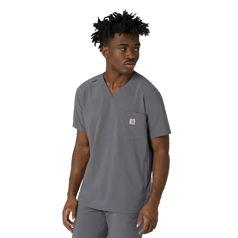 Carhartt Force Cross-Flex Men's V-Neck Scrub Top - Pewter