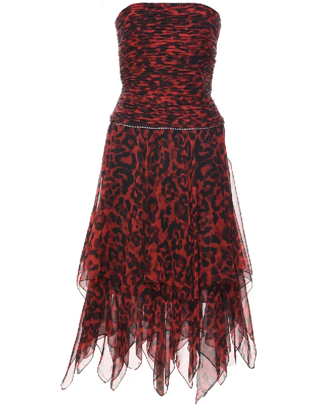 Price Drop Black & Red Handkerchief Hem Y2K Dress - M