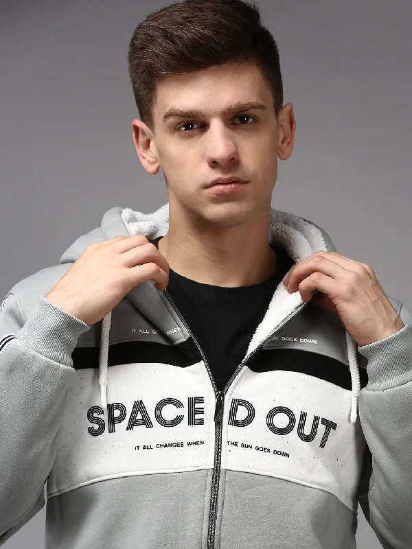 Value Deals Men Grey Colourblock Sweatshirt