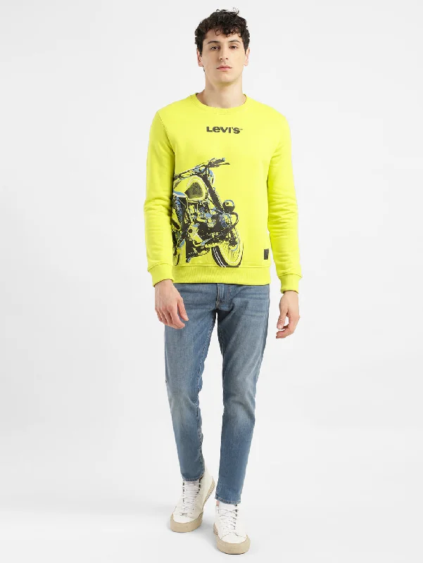 Savings Galore Men's Solid Green Crew Neck Sweatshirt