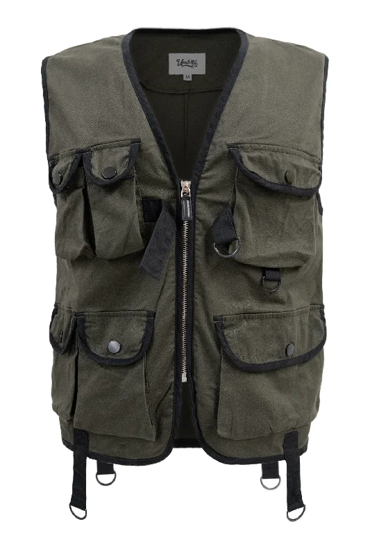 Men's Woven Multi Cargo Pocket Utility Vest