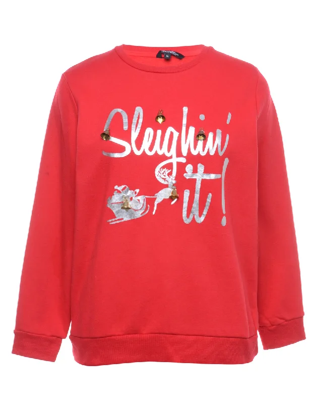 Deal Dash Beyond Retro Reworked Christmas Sweatshirt With Bells - XL