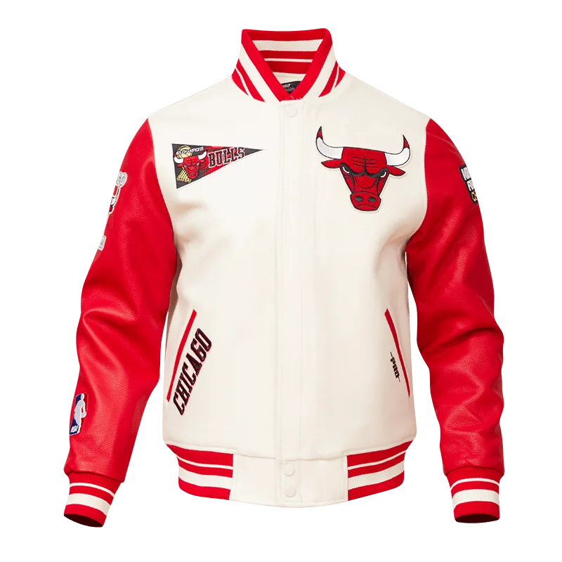 Mega Sale NBA CHICAGO BULLS RETRO CLASSIC MEN'S RIB WOOL VARSITY JACKET (EGGSHELL/RED) Mega Sale NBA CHICAGO BULLS RETRO CLASSIC MEN'S RIB WOOL VARSITY JACKET (EGGSHELL/RED)