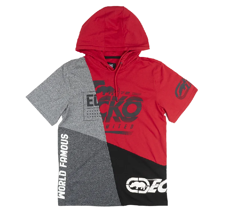 Deal Alert ECKO UNLTD S/S HOODIE SHIRT TRUE RED - EO12K814