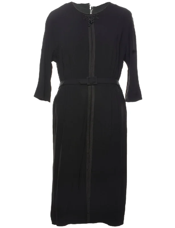 Lowest Price Black Classic Vintage Dress - XL