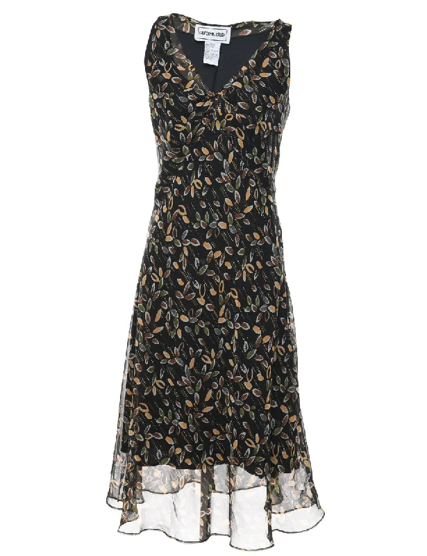Act Now Black Floral Print Dress - S