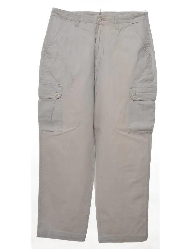 Time-Limited Offer Beige Cropped Y2K Style Cargo Trousers - W32 L28
