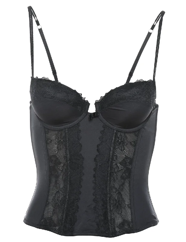 Extra Savings Black Lace Bustier - S