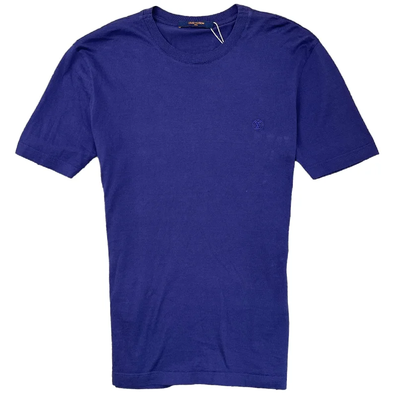 Men's Embroidered Logo T-Shirt Blue Size S